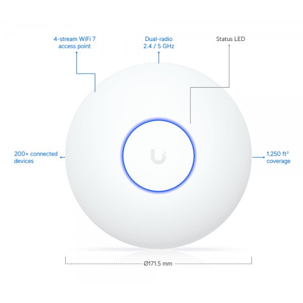 UBIQUITI Access Point UniFi U7 Lite, WiFi 7, Dual band, PoE