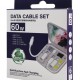 POWERTECH all in one κιτ φόρτισης με καλώδιο & αντάπτορες CAB-U162, 60W, 30cm, μαύρο