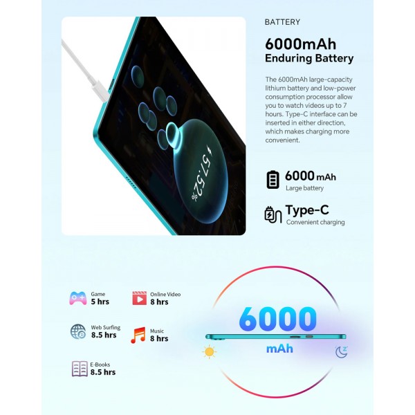 TECLAST tablet P33, 10.1", 3/64GB, Android 15, 6000mAh, μπλε