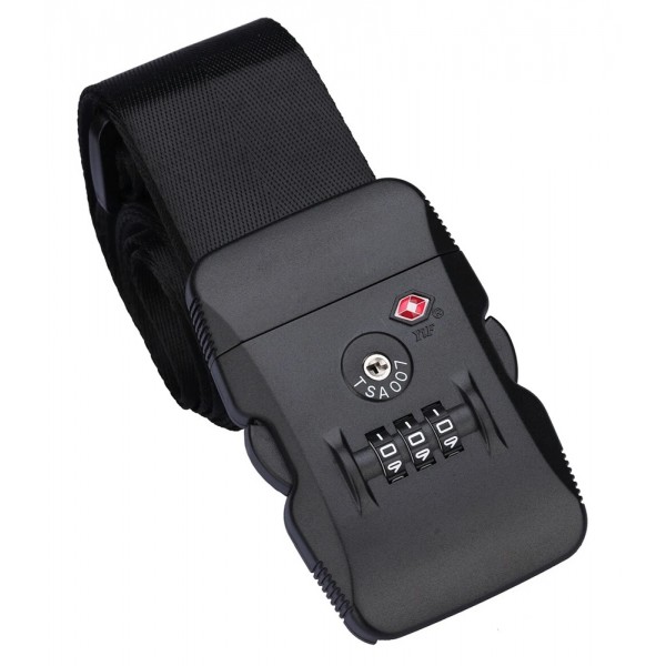 HOME USE ιμάντας βαλίτσας HUH-0245 με λουκέτο συνδυασμού TSA, ρυθμιζόμενος, 2m, μαύρος - Τσάντες - Πορτοφόλια