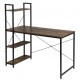 HOME USE γραφείο HUH-0249 με ραφιέρα, 120x60x122cm, καφέ/μαύρο