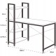 HOME USE γραφείο HUH-0249 με ραφιέρα, 120x60x122cm, καφέ/μαύρο