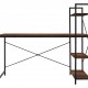 HOME USE γραφείο HUH-0249 με ραφιέρα, 120x60x122cm, καφέ/μαύρο