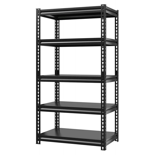 HOME USE μεταλλική ραφιέρα HUH-0248 με 5 ράφια, 90x40x183cm, μαύρη - HOME USE