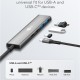 GOOBAY USB hub 76563, 4x θυρών, USB 3.2, 5Gbps, USB-C σύνδεση, γκρι