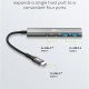 GOOBAY USB hub 76563, 4x θυρών, USB 3.2, 5Gbps, USB-C σύνδεση, γκρι