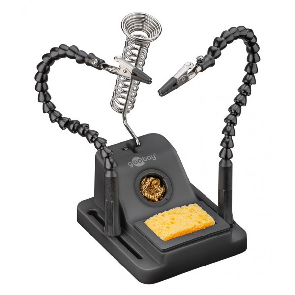 GOOBAY βάση στήριξης πλακέτας 76561 με θέση για κολλητήρι, 2x βραχίονες, μαύρη - Service & Εργαλεία