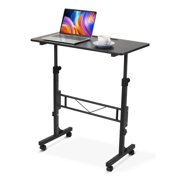 BRATECK γραφείο FWS10-6 με ρυθμιζόμενο ύψος & ροδάκια, 800x400x710~1110mm, μαύρο - Εξοπλισμός γραφείου
