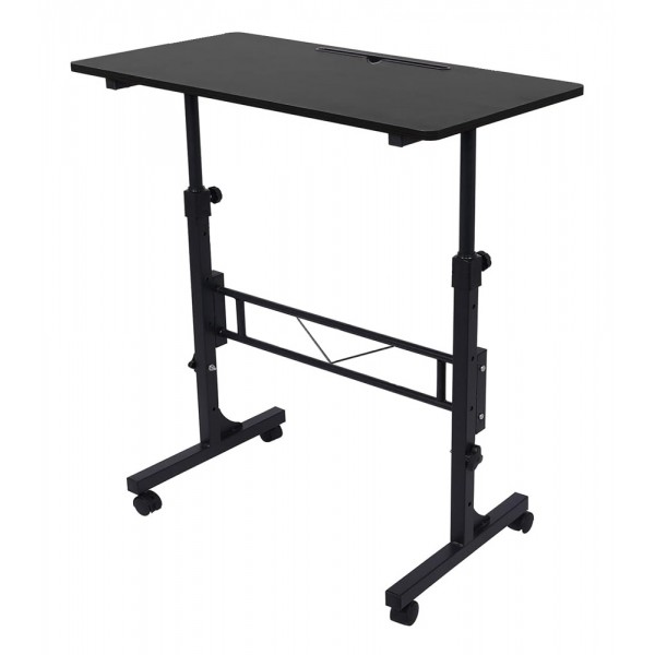 BRATECK γραφείο FWS10-6 με ρυθμιζόμενο ύψος & ροδάκια, 800x400x710~1110mm, μαύρο - Εξοπλισμός γραφείου