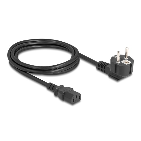 DELOCK καλώδιο τροφοδοσίας 81567, 3x 1.00mm², 2m, μαύρο - Τροφοδοσία