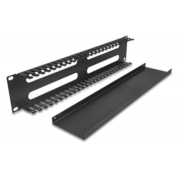 DELOCK cable management 81559 για rack 19"/2U, μεταλλικό, μαύρο - Καμπίνες - Rack