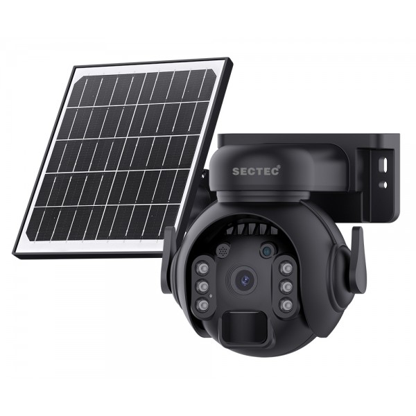 SECTEC smart ηλιακή κάμερα ST-515C-3M-5W-BK, 3MP, WiFi, SD, PTZ, IP65 - Smart Κάμερες