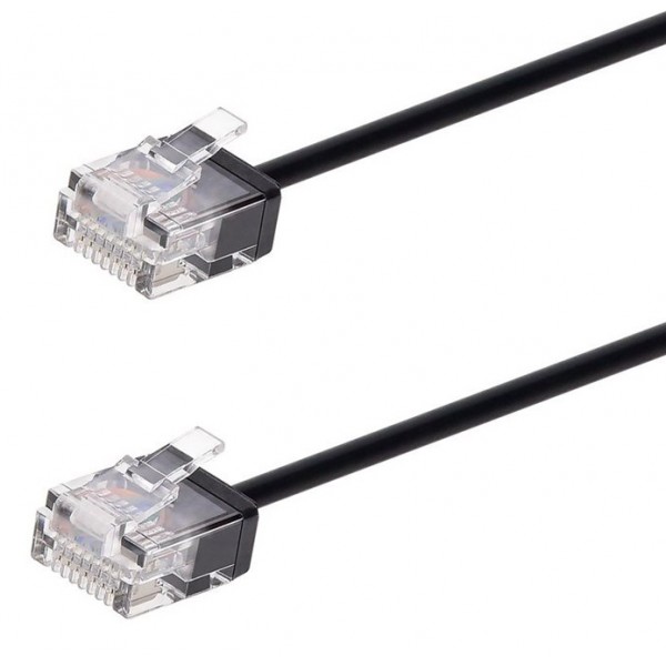 POWERTECH καλώδιο δικτύου CAB-N429, Cat 6A U/UTP, ultra slim, copper, 500MHz, 0.25m, μαύρο - Powertech