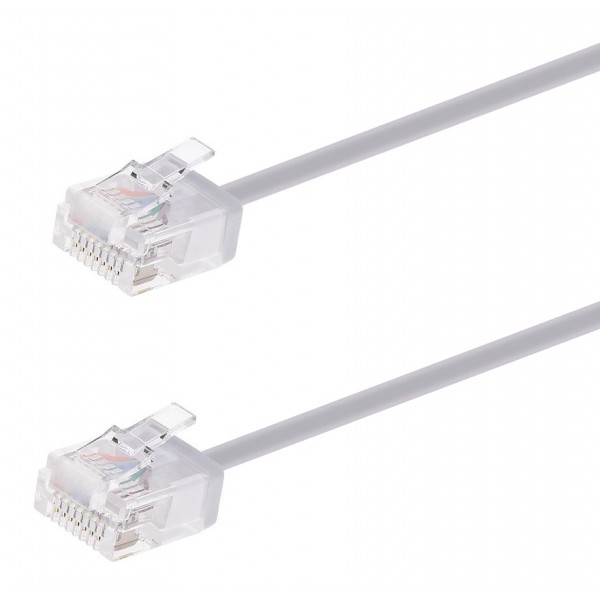 POWERTECH καλώδιο δικτύου CAB-N442, Cat 6A U/UTP, ultra slim, copper, 500MHz, 3m, γκρι - Δίκτυο