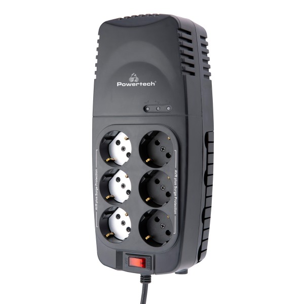 POWERTECH σταθεροποιητής ρεύματος PT-1496, 2000VA/1000W, 6x schuko
