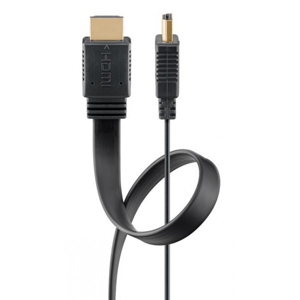 GOOBAY καλώδιο HDMI 77145 με Ethernet, flat, 8K/60Hz, 48 Gbps, 3m, μαύρο