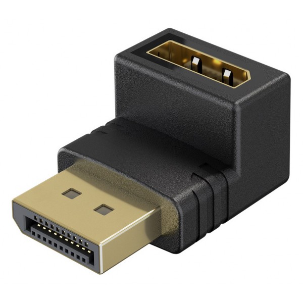 GOOBAY αντάπτορας DisplayPort 77129, 8K/144Hz, γωνιακός, μαύρος - Εικόνα