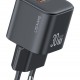 USAMS φορτιστής τοίχου CC263, USB & USB-C, 30W, GaN, μαύρος