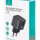 USAMS φορτιστής τοίχου CC263, USB & USB-C, 30W, GaN, μαύρος