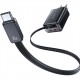 USAMS φορτιστής τοίχου CC296 με καλώδιο, USB & USB-C, 30W, μαύρος