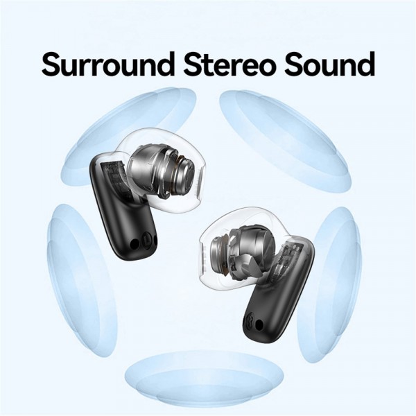 USAMS earphones με θήκη φόρτισης ID25, TWS, Φ13mm, 30/230mAh, μαύρα - Ακουστικά - Bluetooth