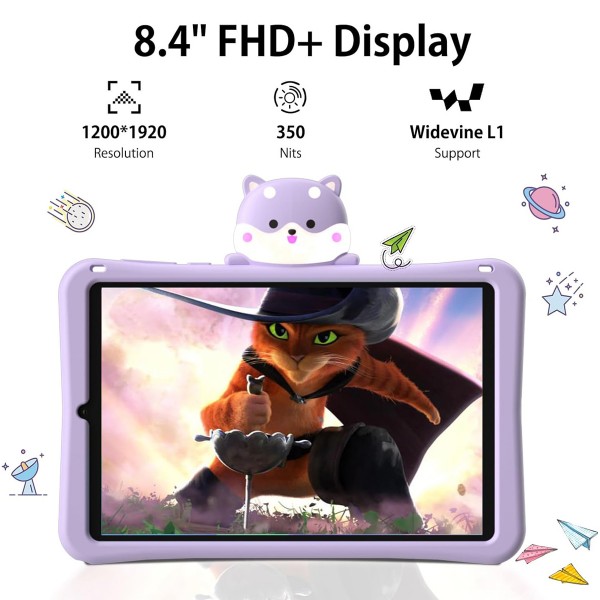 DOOGEE tablet T20 Mini Kids, 8.4", 4/128GB, 4G, Android 13, 5060mAh, μωβ
