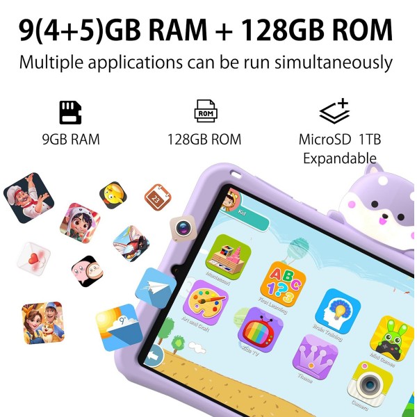 DOOGEE tablet T20 Mini Kids, 8.4", 4/128GB, 4G, Android 13, 5060mAh, μωβ
