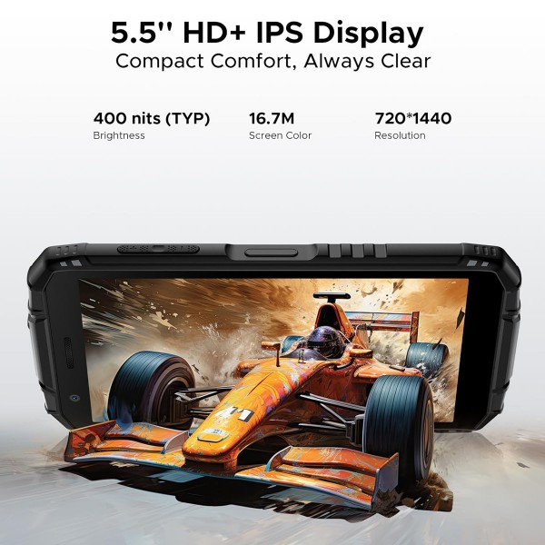 DOOGEE smartphone Fire 3, 5.5", 3/64GB, 8350mAh, IP68/IP69K/MIL-STD-810H, μαύρο