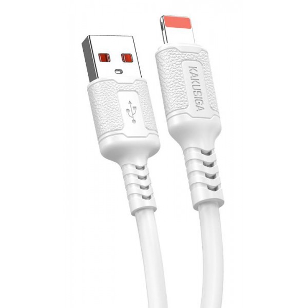 KAKUSIGA καλώδιο Lightning σε USB KSC-984, σιλικόνης, 3Α, 480Mbps, 1m, λευκό - USB