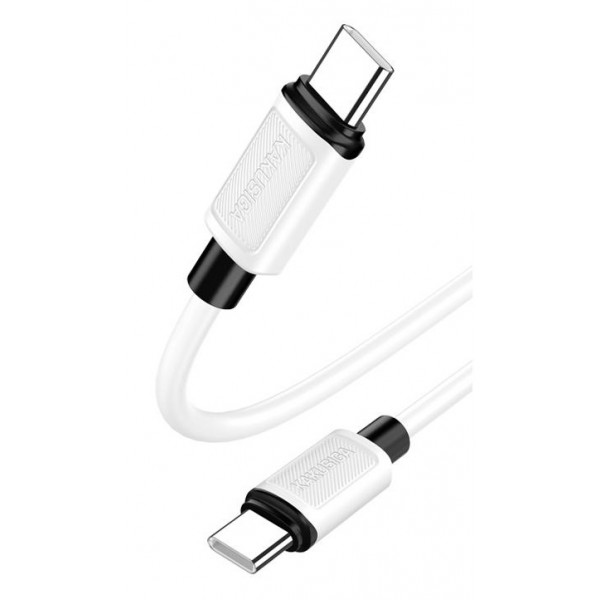 KAKUSIGA καλώδιο USB-C σε USB-C KSC-998, σιλικόνης, 100W, 480Mbps, 1m, λευκό - USB-C (Type-C)
