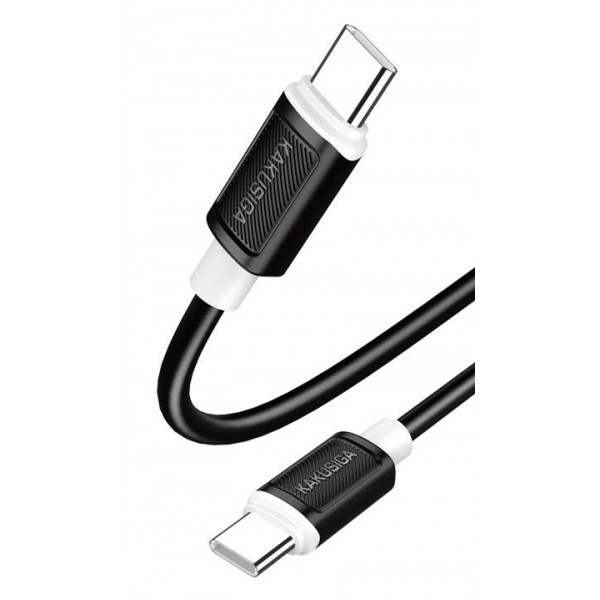KAKUSIGA καλώδιο USB-C σε USB-C KSC-998, σιλικόνης, 100W, 480Mbps, 1m, μαύρο - USB-C (Type-C)
