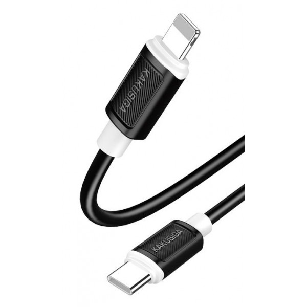 KAKUSIGA καλώδιο Lightning σε USB-C KSC-998, σιλικόνης, 30W, 480Mbps, 1m, μαύρο - KAKUSIGA