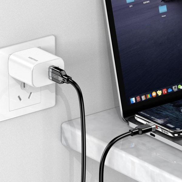KAKUSIGA καλώδιο USB-C σε USB KSC-995, σιλικόνης, 5A, 480Mbps, 1m, λευκό - KAKUSIGA