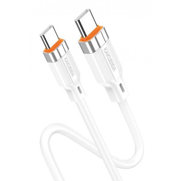 KAKUSIGA καλώδιο USB-C σε USB-C KSC-995, σιλικόνης, 100W, 480Mbps, 1m, λευκό - USB-C (Type-C)