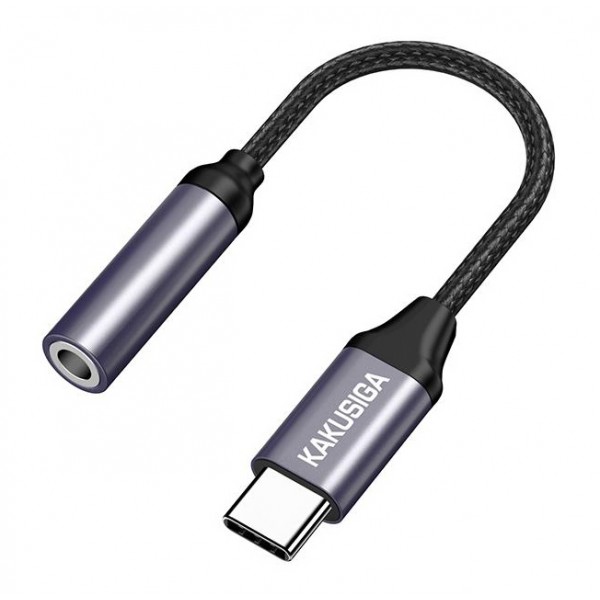 KAKUSIGA αντάπτορας USB-C σε 3.5mm KSC-428, γκρι - KAKUSIGA