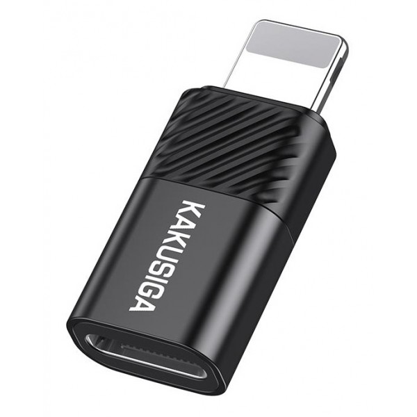 KAKUSIGA αντάπτορας Lightning σε USB-C KSC-1408, 480Mbps, 2A, μαύρος - USB-C (Type-C)