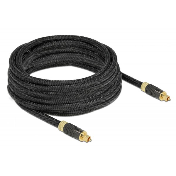 DELOCK καλώδιο ήχου Toslink 86595, gold plated, 5m, μαύρο - Ήχος