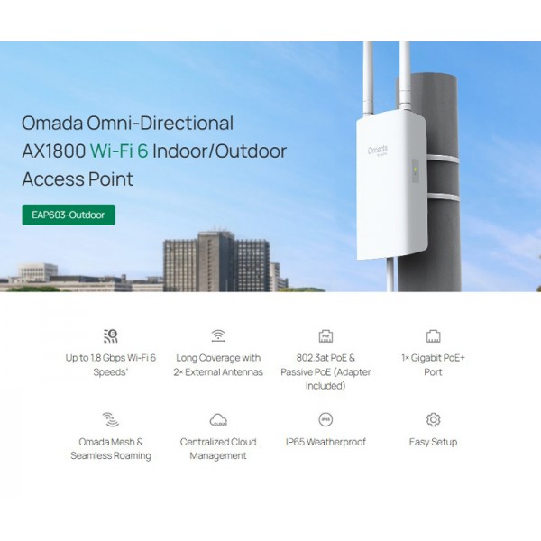 TP-LINK access point EAP603-Outdoor, WiFi 6, Mesh, AX1800, EU/1.0 - tp-link