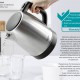 BRUNO BRN-0246 Βραστήρας νερού ανοξείδωτος 1.7L STRIX 2200W, Inox