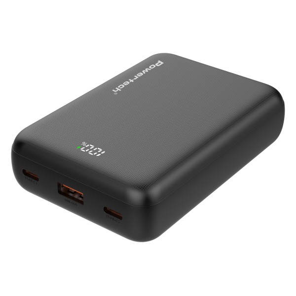 POWERTECH power bank PT-1503 με οθόνη, 20000mah, 22.5W, μαύρο - Power Bank