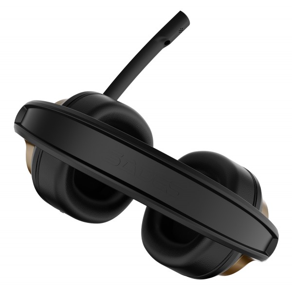 SADES gaming headset UPOWER, 3.5mm σύνδεση, 40mm, μαύρο/χρυσό