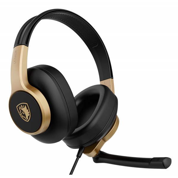 SADES gaming headset UPOWER, 3.5mm σύνδεση, 40mm, μαύρο/χρυσό