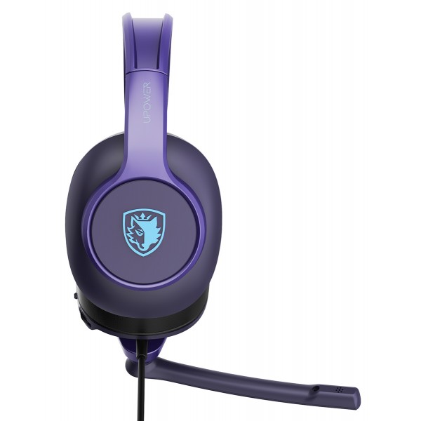 SADES gaming headset UPOWER, 3.5mm σύνδεση, 40mm, μωβ - Sades