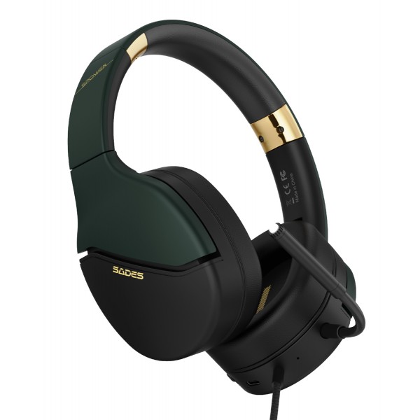 SADES gaming headset SPOWER, 3.5mm σύνδεση, 40mm, multi-platform, μαύρο/πράσινο