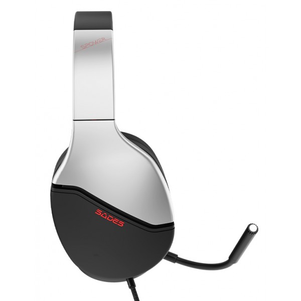 SADES gaming headset SPOWER, 3.5mm σύνδεση, 40mm, multi-platform, ασημί - Sades