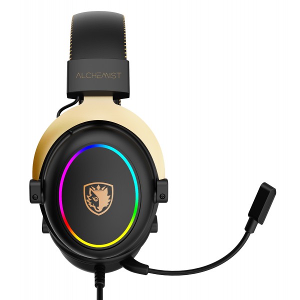 SADES gaming headset Alchemist, USB σύνδεση, 50mm, V7.1 surround, ENC, RGB, multi-platform, μαύρο - Ακουστικά για PC