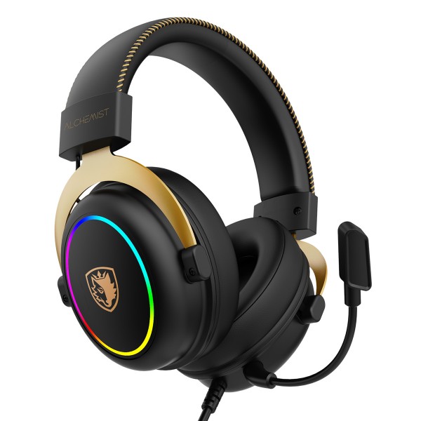 SADES gaming headset Alchemist, USB σύνδεση, 50mm, V7.1 surround, ENC, RGB, multi-platform, μαύρο