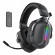 SADES gaming headset Defender, ασύρματα & ενσύρματα, 50mm, 1050mAh, RGB, multi-platform, μαύρο