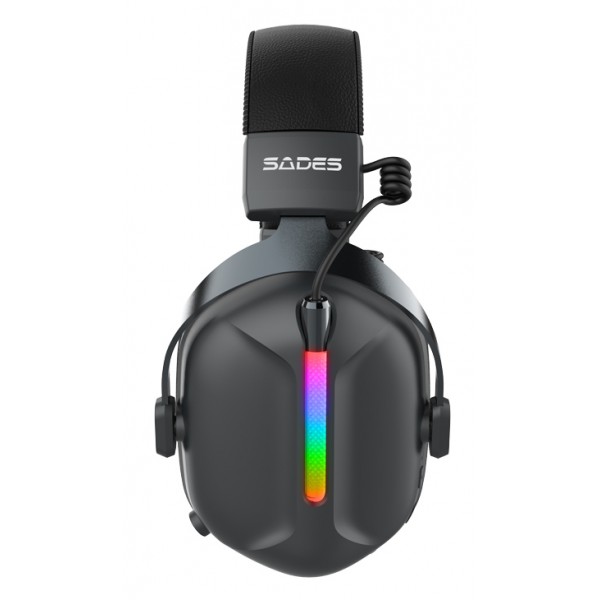 SADES gaming headset Defender, ασύρματα & ενσύρματα, 50mm, 1050mAh, RGB, multi-platform, μαύρο - Sades