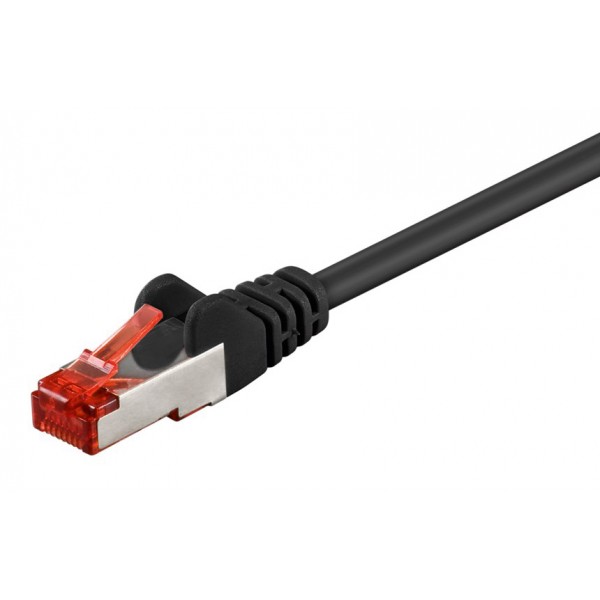 GOOBAY καλώδιο δικτύου 93215, CAT 6 S/FTP, copper, 250MHz, 0.25m, μαύρο - GOOBAY